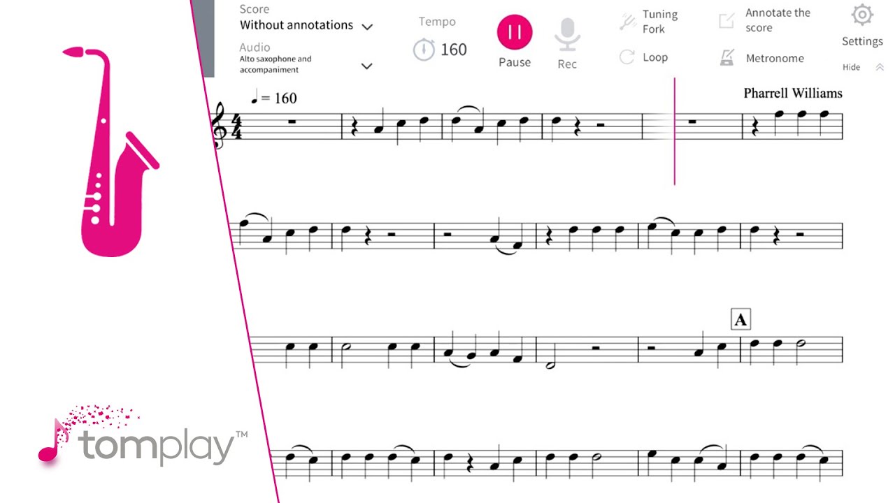 Happy by Pharrell - Saxophone Alto Sheet Music (Beginner level)